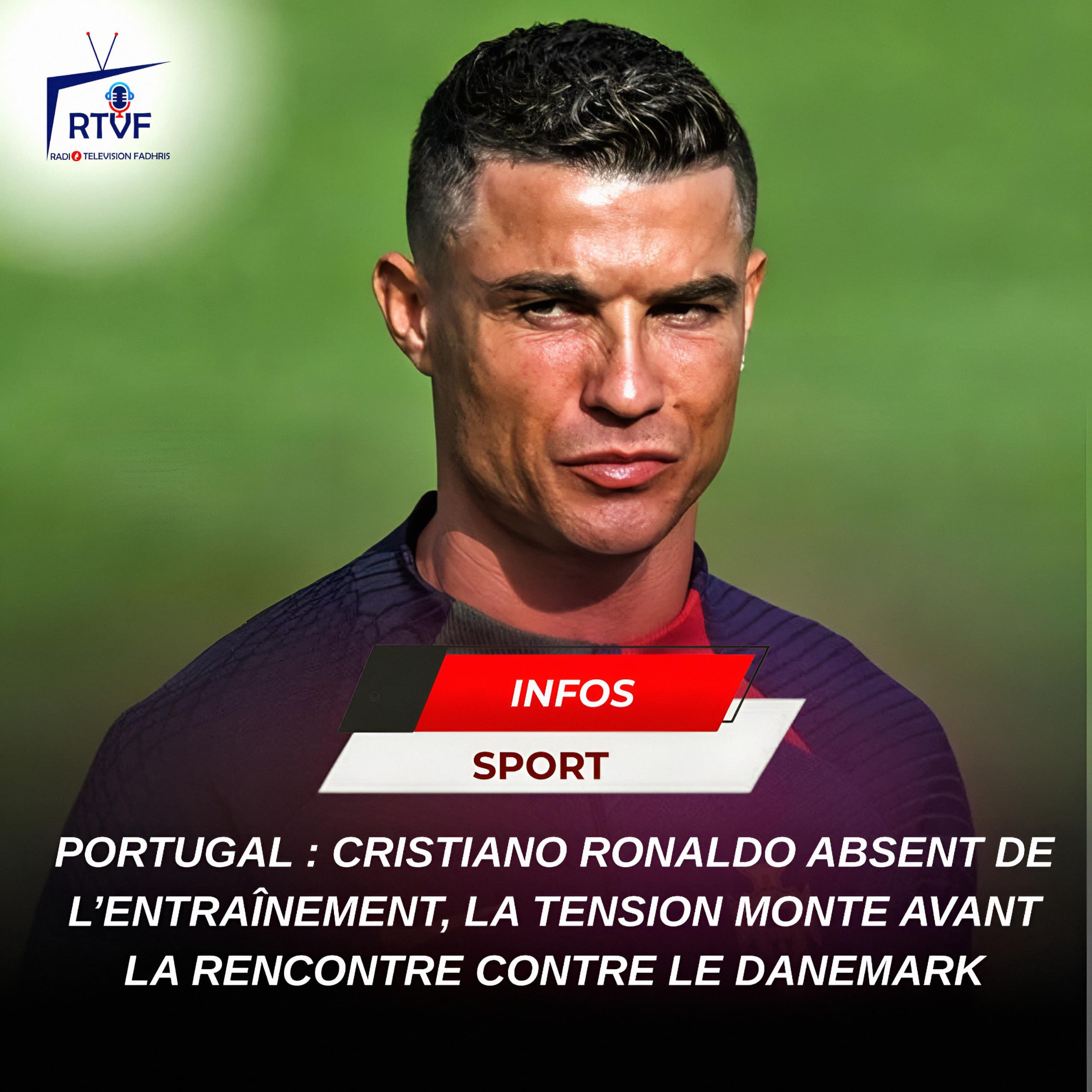 PORTUGAL : CRISTIANO RONALDO ABSENT DE L’ENTRAÎNEMENT, LA TENSION MONTE AVANT LA RENCONTRE CONTRE LE DANEMARK